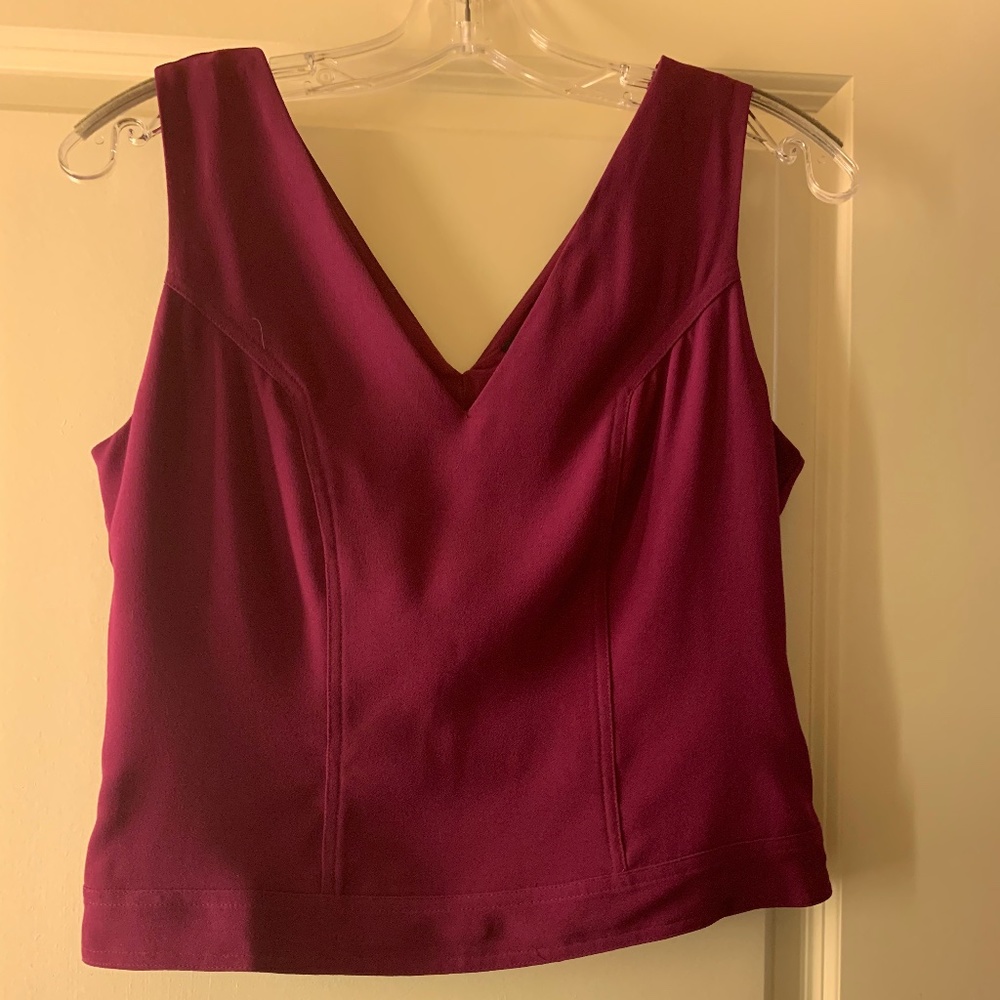 V neck cropped blouse